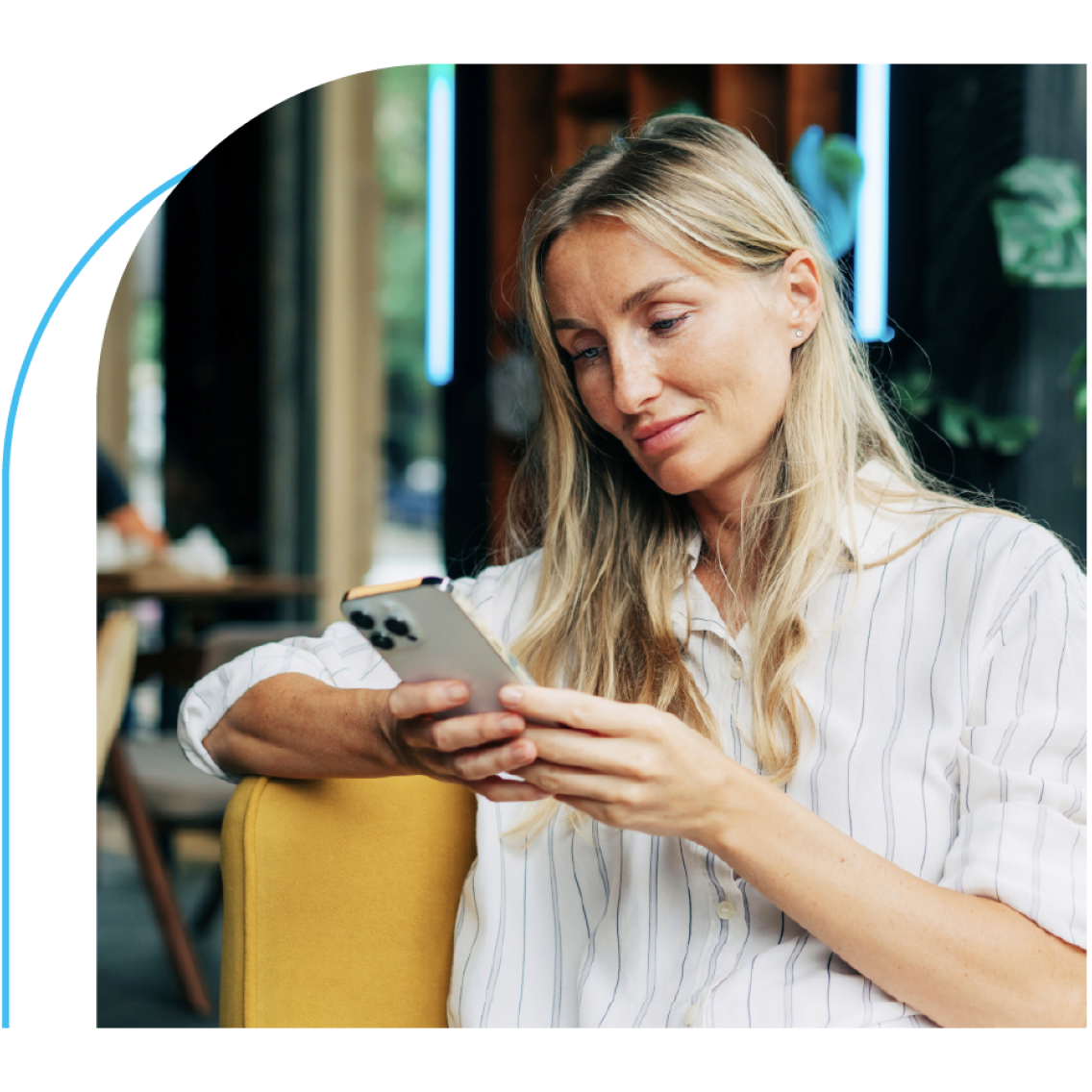 A woman checking her phone