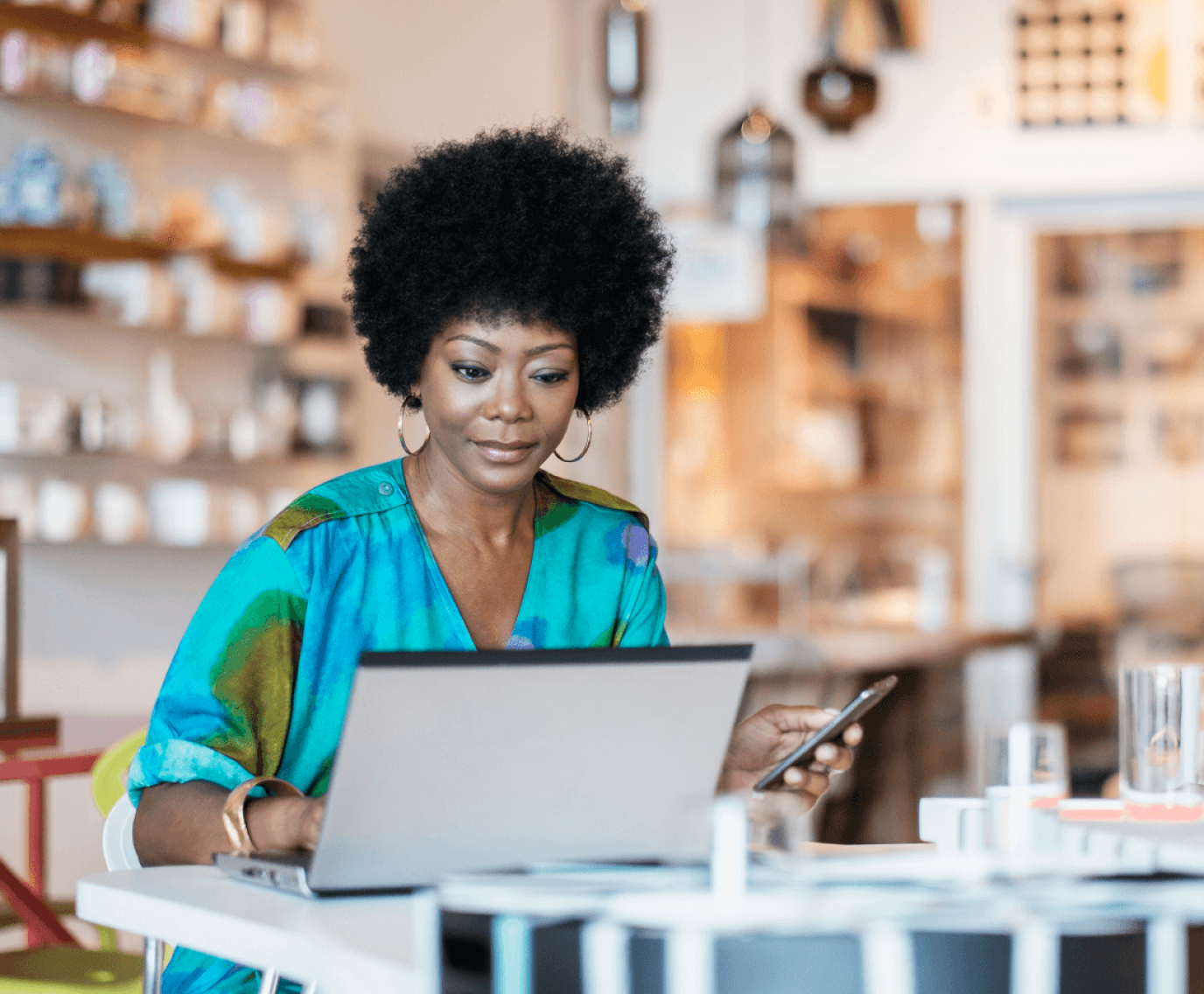 Picture of a woman working on a laptop