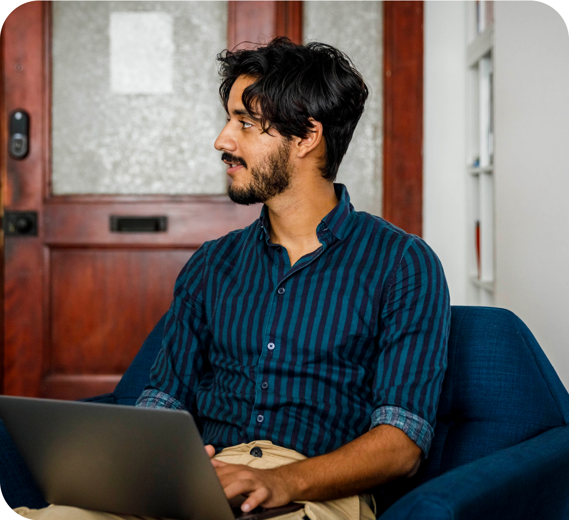 Picture of a man using laptop